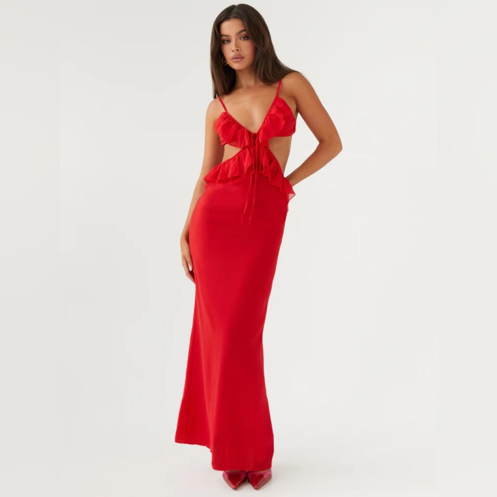 Peppermayo Exclusive - Klara Cut Out Maxi Dress - Red